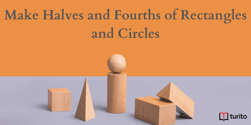 Make halves and fourths of rectangles and circles